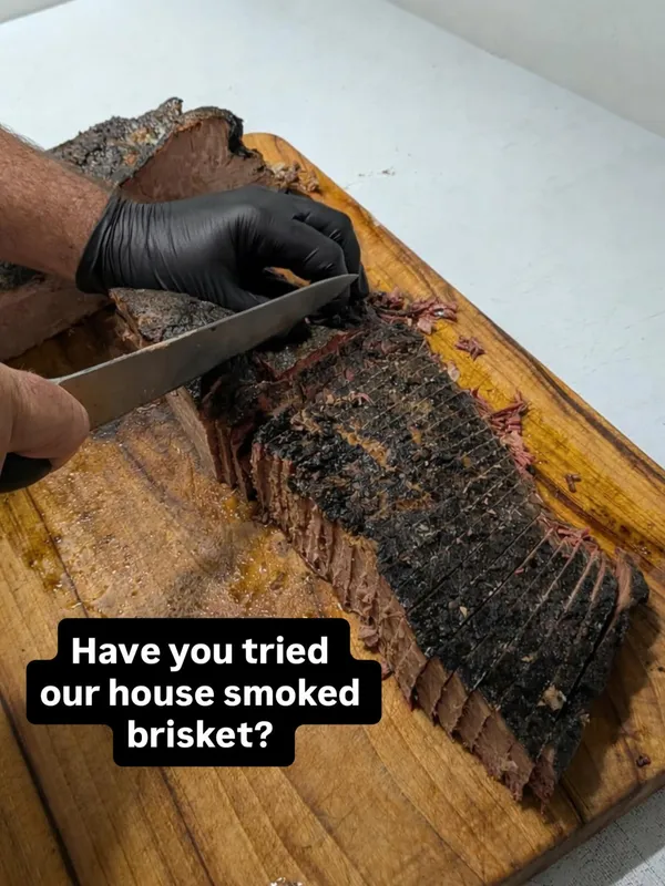 16 hr house smoked brisket, sliced to order
