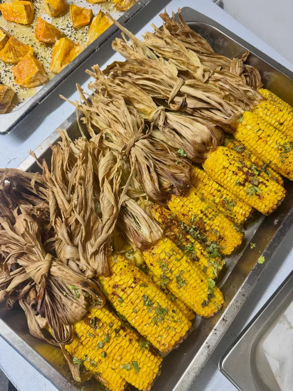 Smoked corn & BBQ trays for functions